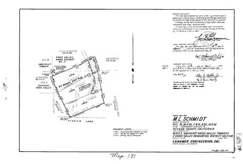 Click to see Parcel Map Book 4, pg. 181 (1973) of Nevada County Recorders Parcel Maps Book 4