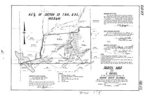 Click to see Parcel Map Book 4, pg. 185 (1973) of Nevada County Recorders Parcel Maps Book 4