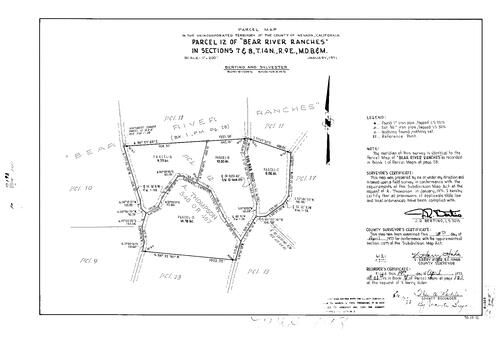 Click to see Parcel Map Book 4, pg. 193(1973) of Nevada County Recorders Parcel Maps Book 4
