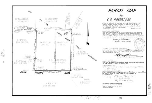 Click to see Parcel Map Book 4, pg. 196 (1973) of Nevada County Recorders Parcel Maps Book 4
