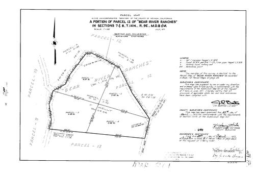 Click to see Parcel Maps Book 4, pg. 201 (1973) of Nevada County Recorders Parcel Maps Book 4