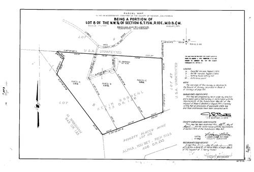 Click to see Parcel Maps Book 4, pg. 203 (1973) of Nevada County Recorders Parcel Maps Book 4