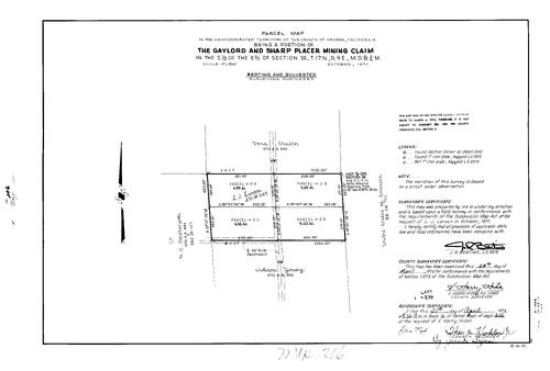 Click to see Parcel Maps Book 4, pg. 206 (1973) of Nevada County Recorders Parcel Maps Book 4