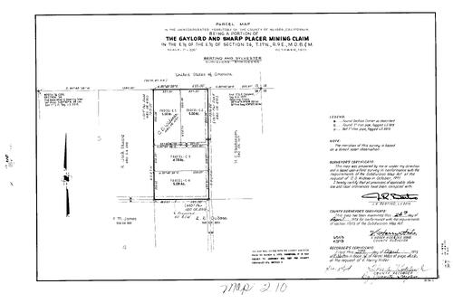 Click to see Parcel Maps Book 4, pg. 210 (1973) of Nevada County Recorders Parcel Maps Book 4
