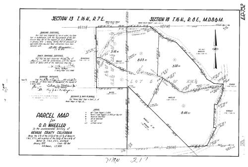 Click to see Parcel Maps Book 4, pg. 217 (1973) of Nevada County Recorders Parcel Maps Book 4
