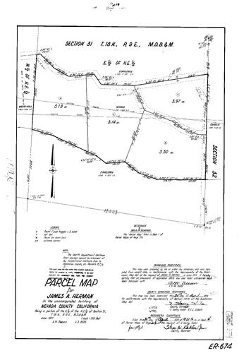 Click to see Parcel Maps Book 4, pg. 219 (1973) of Nevada County Recorders Parcel Maps Book 4
