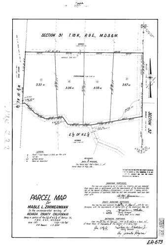 Click to see Parcel Maps Book 4, pg. 222 (1973) of Nevada County Recorders Parcel Maps Book 4
