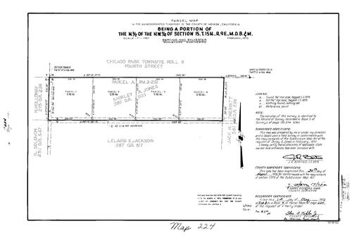 Click to see Parcel Maps Book 4, pg. 224 (1973) of Nevada County Recorders Parcel Maps Book 4