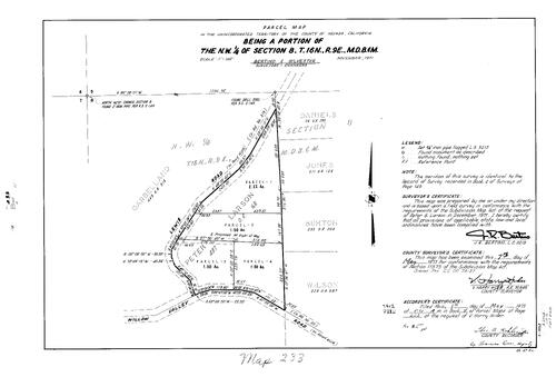 Click to see Parcel Maps Book 4, pg. 233 (1973) of Nevada County Recorders Parcel Maps Book 4