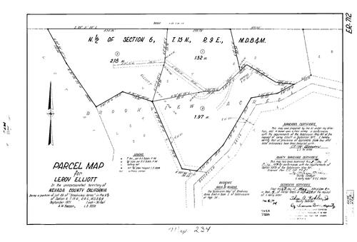 Click to see Parcel Maps Book 4, pg. 234 (1973) of Nevada County Recorders Parcel Maps Book 4