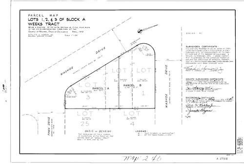 Click to see Parcel Maps Book 4, pg. 240 (1973) of Nevada County Recorders Parcel Maps Book 4