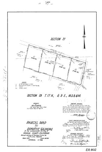Click to see Parcel Maps Book 4, pg. 250 (1973) of Nevada County Recorders Parcel Maps Book 4