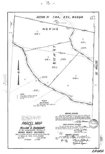 Click to see Parcel Map Book 5, pg. 9 (1973) of Nevada County Recorders Parcel Maps Book 5