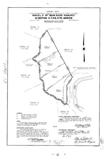 Click to see Parcel Map Book 5, pg. 13 (1973) of Nevada County Recorders Parcel Maps Book 5