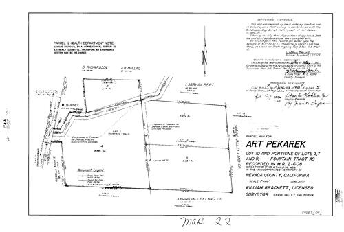 Click to see Parcel Map Book 5, pg. 22 (1973) of Nevada County Recorders Parcel Maps Book 5