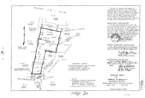 Click to see Parcel Map Book 5, pg. 30 (1973) of Nevada County Recorders Parcel Maps Book 5