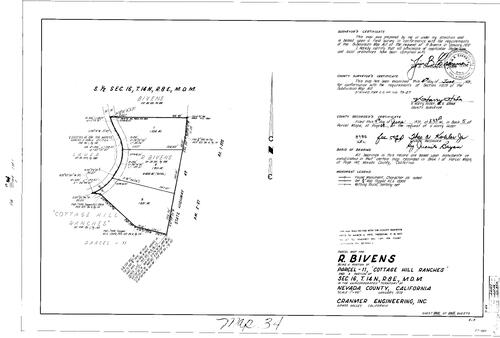 Click to see Parcel Map Book 5, pg. 34 (1973) of Nevada County Recorders Parcel Maps Book 5