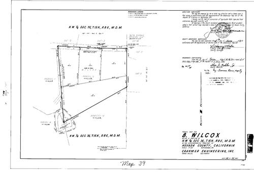 Click to see Parcel Map Book 5, pg. 39 (1973) of Nevada County Recorders Parcel Maps Book 5