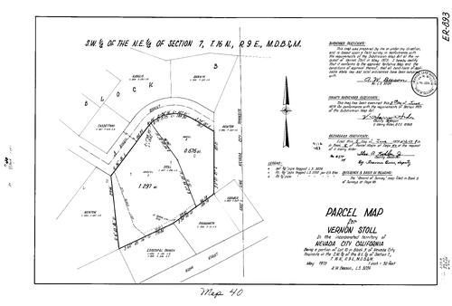 Click to see Parcel Map Book 5, pg. 40 (1973) of Nevada County Recorders Parcel Maps Book 5