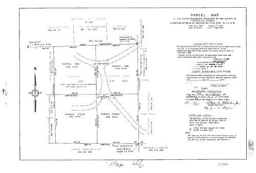 Click to see Parcel Map Book 5, pg. 46 (1973) of Nevada County Recorders Parcel Maps Book 5