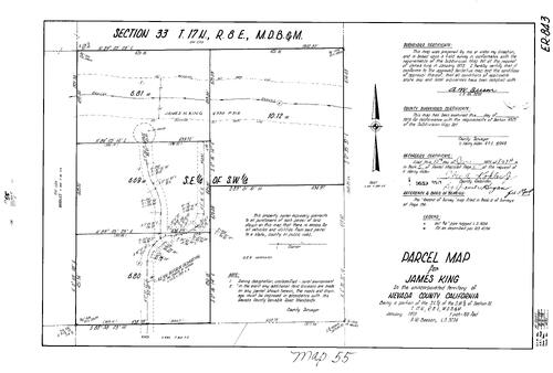 Click to see Parcel Map Book 5, pg. 55 (1973) of Nevada County Recorders Parcel Maps Book 5