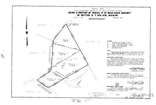 Click to see Parcel Map Book 5, pg. 57 (1973) of Nevada County Recorders Parcel Maps Book 5