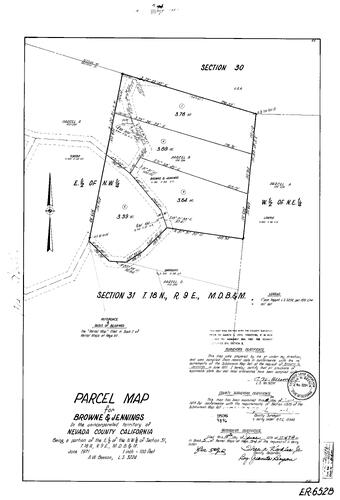 Click to see Parcel Map Book 5, pg. 74 (1973) of Nevada County Recorders Parcel Maps Book 5