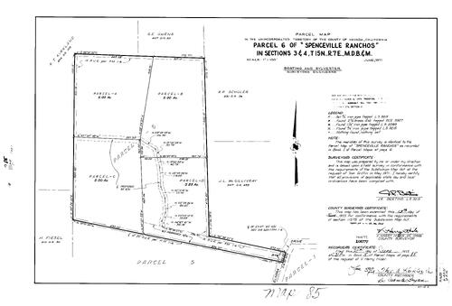 Click to see Parcel Map Book 5, pg. 085 (1973) of Nevada County Recorders Parcel Maps Book 5