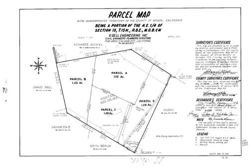 Click to see Parcel Map Book 5, pg. 088 (1973) of Nevada County Recorders Parcel Maps Book 5
