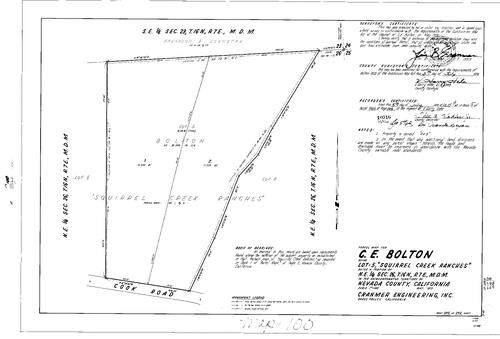 Click to see Parcel Map Book 5, pg. 100 (1973) of Nevada County Recorders Parcel Maps Book 5