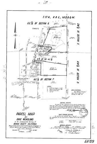 Click to see Parcel Map Book 5, pg. 101 (1973) of Nevada County Recorders Parcel Maps Book 5