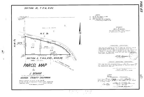 Click to see Parcel Map Book 5, pg. 102 (1973) of Nevada County Recorders Parcel Maps Book 5