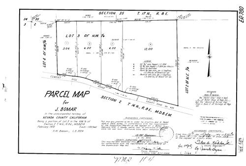 Click to see Parcel Map Book 5, pg. 104 (1973) of Nevada County Recorders Parcel Maps Book 5