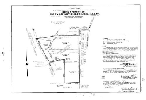 Click to see Parcel Map Book 5, pg. 112 (1973) of Nevada County Recorders Parcel Maps Book 5
