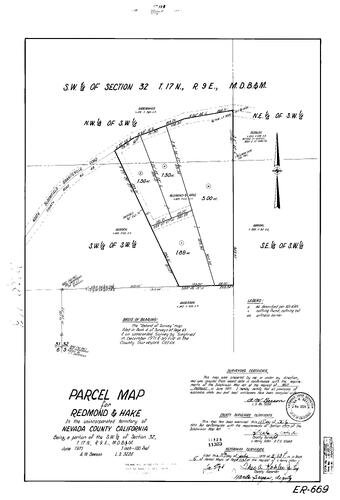 Click to see Parcel Map Book 5, pg. 113 (1973) of Nevada County Recorders Parcel Maps Book 5