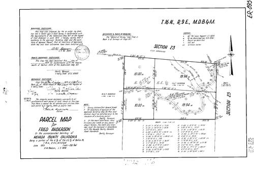 Click to see Parcel Map Book 5, pg. 116 (1973) of Nevada County Recorders Parcel Maps Book 5