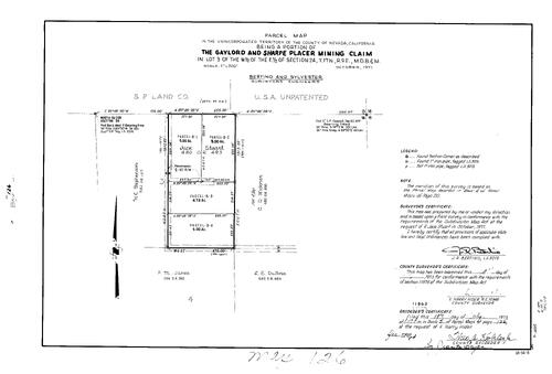 Click to see Parcel Map Book 5, pg. 126 (1973) of Nevada County Recorders Parcel Maps Book 5