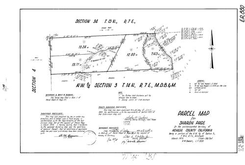 Click to see Parcel Map Book 5, pg. 138 (1973) of Nevada County Recorders Parcel Maps Book 5