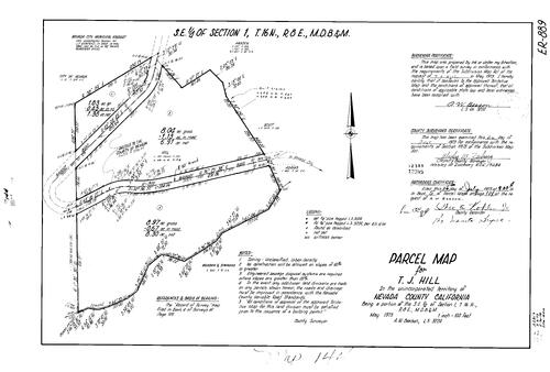 Click to see Parcel Map Book 5, pg. 144 (1973) of Nevada County Recorders Parcel Maps Book 5