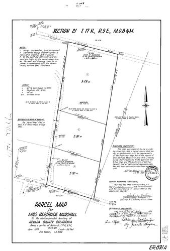 Click to see Parcel Map Book 5, pg. 149 (1973) of Nevada County Recorders Parcel Maps Book 5