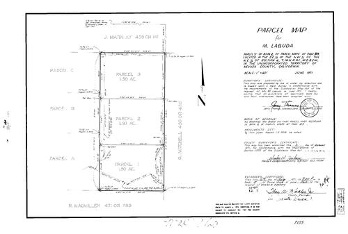 Click to see Parcel Map Book 5, pg. 160 (1973) of Nevada County Recorders Parcel Maps Book 5