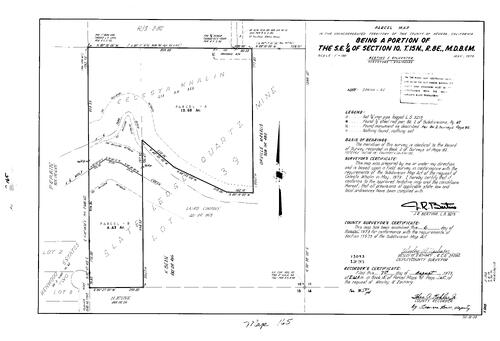 Click to see Parcel Map Book 5, pg. 165 (1973) of Nevada County Recorders Parcel Maps Book 5