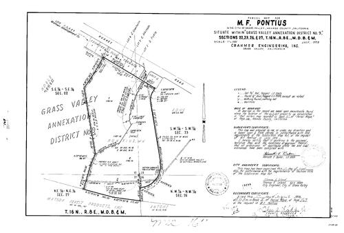 Click to see Parcel Map Book 5, pg. 167 (1973) of Nevada County Recorders Parcel Maps Book 5