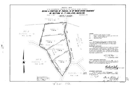 Click to see Parcel Map Book 5, pg. 172 (1973) of Nevada County Recorders Parcel Maps Book 5