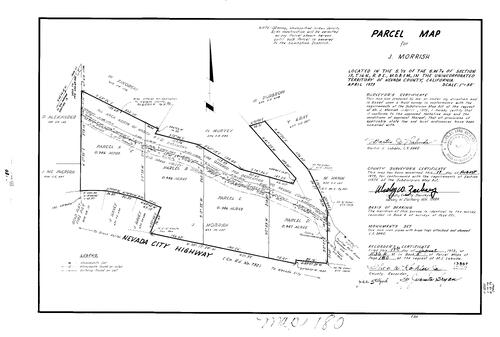 Click to see Parcel Map Book 5, pg. 180 (1973) of Nevada County Recorders Parcel Maps Book 5