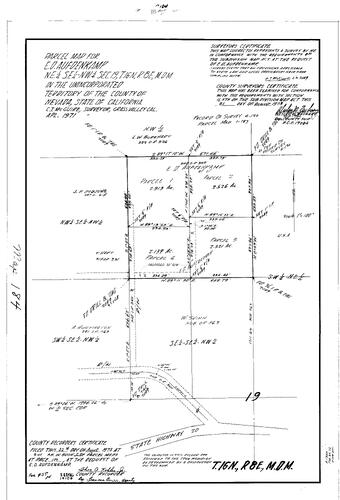 Click to see Parcel Map Book 5, pg. 184 (1973) of Nevada County Recorders Parcel Maps Book 5