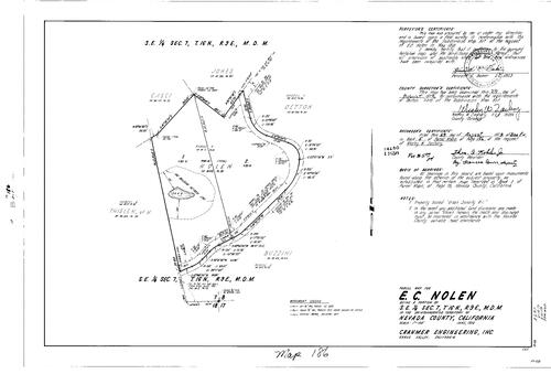 Click to see Parcel Map Book 5, pg. 186 (1973) of Nevada County Recorders Parcel Maps Book 5