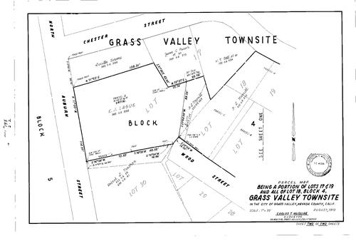 Click to see Parcel Map Book 5, pg. 195 (1973) of Nevada County Recorders Parcel Maps Book 5