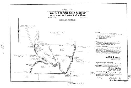 Click to see Parcel Map Book 5, pg. 199 (1973) of Nevada County Recorders Parcel Maps Book 5
