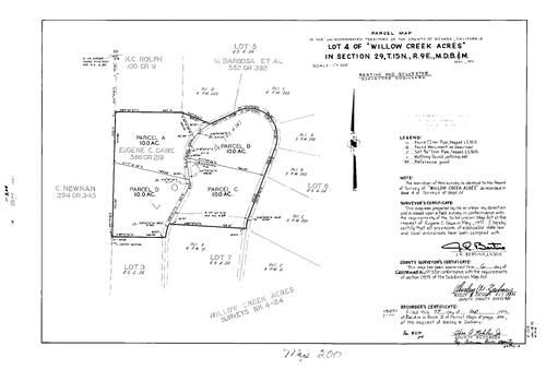 Click to see Parcel Map Book 5, pg. 200 (1973) of Nevada County Recorders Parcel Maps Book 5
